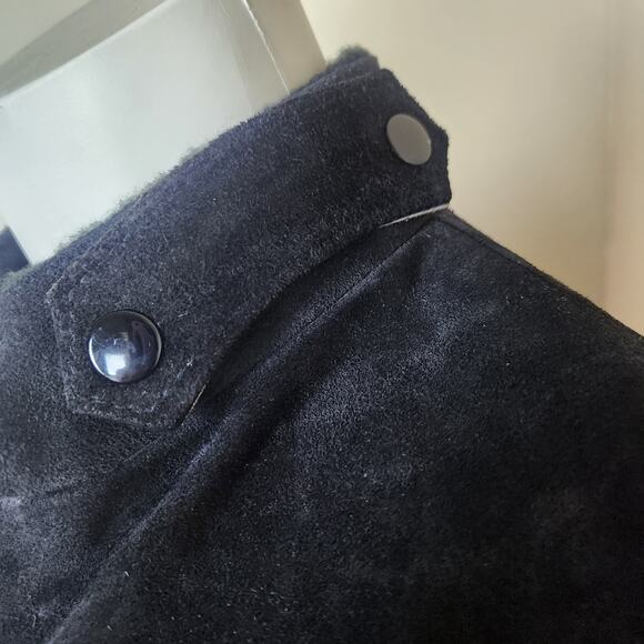 Vintage Outdoor Exchange Black 100% Leather Suede & Knit Bomber Jacket, Medium - Picture 8 of 12